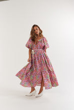 Load image into Gallery viewer, La Bohème Girls Camila Maxi Dress Cotton Agate Candy Apple
