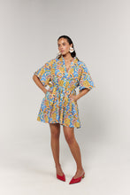 Load image into Gallery viewer, La Bohème Girls Moxie Mini Dress Cotton Agate Azure
