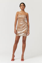 Load image into Gallery viewer, FRANKIE STRAPPY SEQUIN MINI DRESS - NUDE
