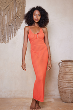 Load image into Gallery viewer, Leilani Demi Midi Dress - Hot Coral
