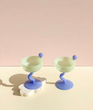 Load image into Gallery viewer, Swirl Glass - Desert Bowl in Jade/Purple
